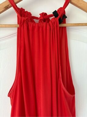 BCBGMaxAzria Orange Silk Midi Dress